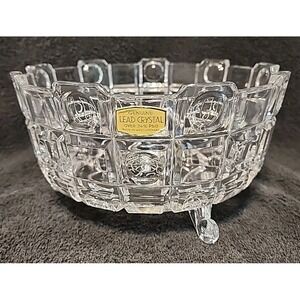 German Echt Bleikristall Cut Crystal Centerpiece Bowl 8" Diameter